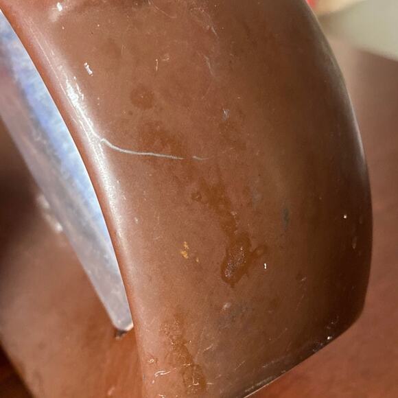 Mid Century Modern Brown Donut Vase Fall Autumn Minimalist Propagation Ikebana - Picture 9 of 10